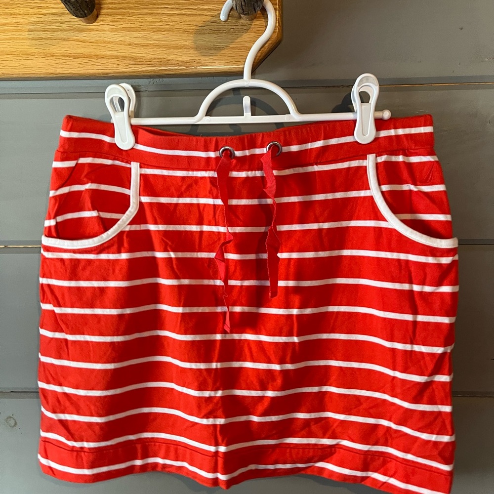 Nautica red white stripe mini skirt.
